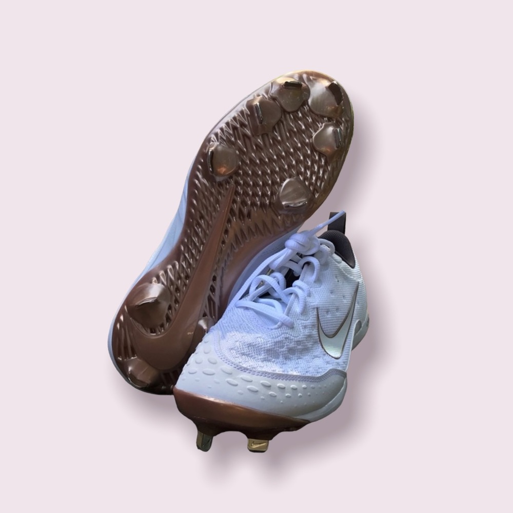 Women’s White Nike Lunarlon Baseball Cleats